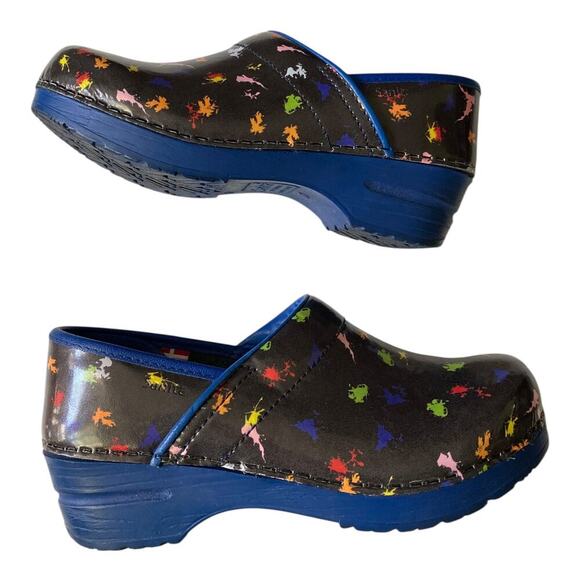 Sanita Clogs Womens Paint Ball Color Leather SlipOns Size EU 35 US4 Nurse Shoes - Picture 11 of 12